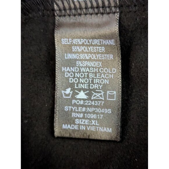 High Waist Black Faux Leather Leggings XL Shinestar Tummy Tucker Stretchy Slim - Picture 5 of 5